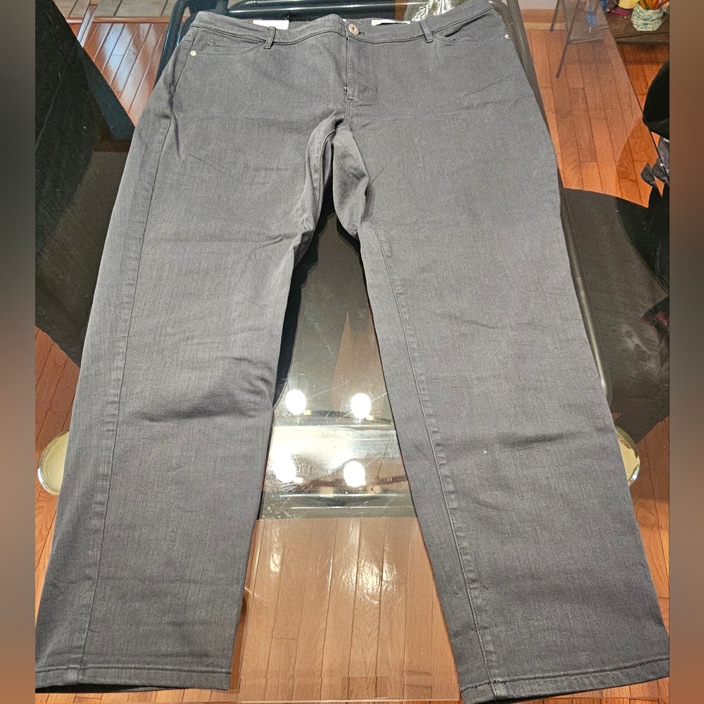 J Jill Pine Green Straight Leg Boyfriend Jeans